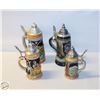 Image 1 : FLAT OF 4 VINTAGE GERMAN BEER STEINS "JAGERLATEIN"