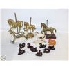 Image 1 : LOT OF EQUESTRIAN FIGURES INCLUDES BRASS, WOOD AND