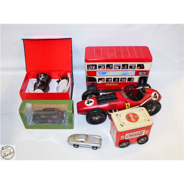 LOT OF VINTAGE COLLECTIBLES INCLUDES FERRARI TEA