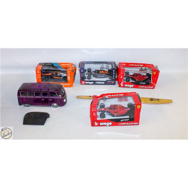FLAT OF DIECAST CARS IN CASES