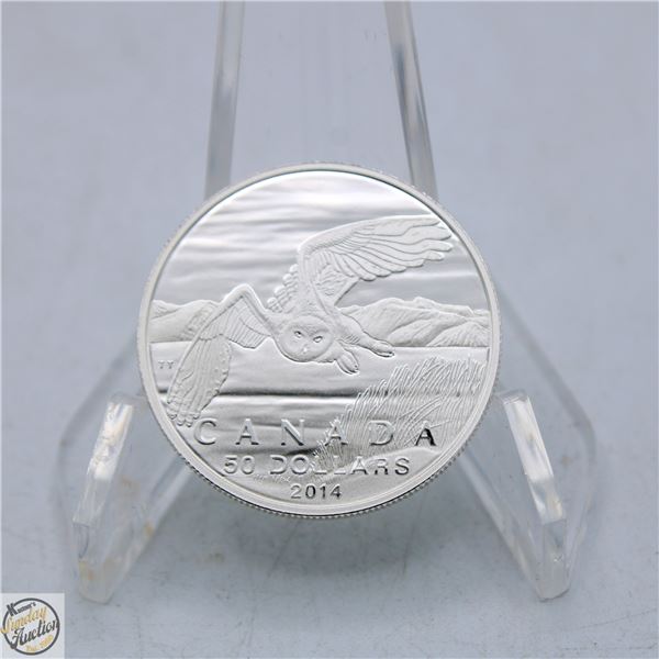 2014 CANADA $50.00 SNOWY OWL FINE SILVER COIN