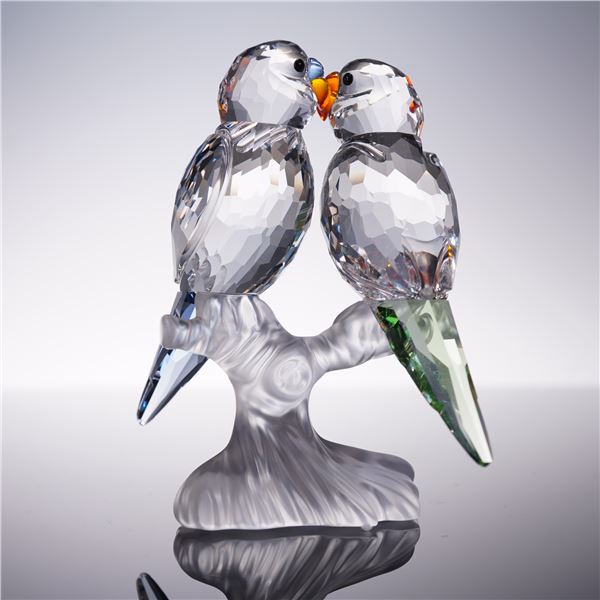 Swarovski Crystal Figurine, Budgies