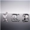 Image 1 : 3pc Swarovski Crystal Figurines, Tiger 22470, Goat 275438, and Hippo 622940