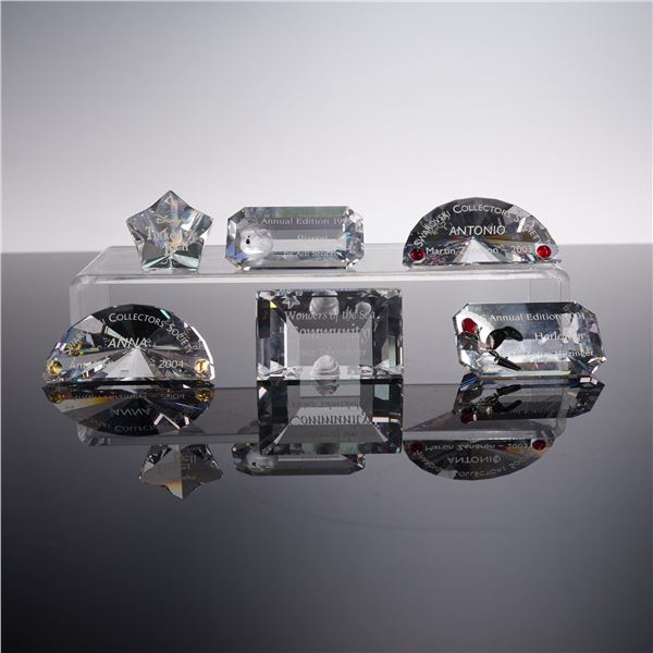 6pc Swarovski Crystal Plaques, SCS and Annual Edition Commemoratives