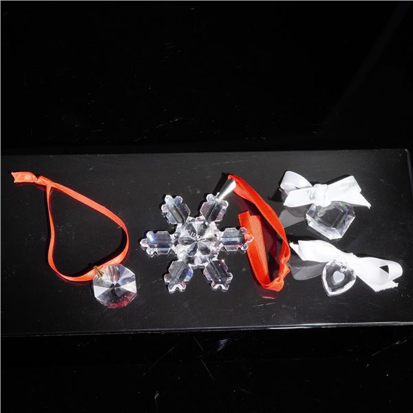 4pc Swarovski Crystal Holiday Ornaments