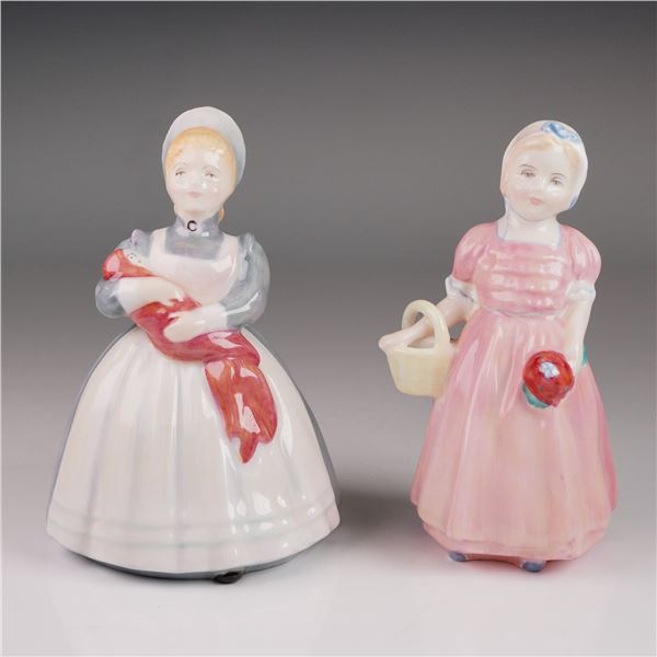 2pc Royal Doulton Figurine Grouping Tinkle Bell HN1677 and Rag Doll HN2142