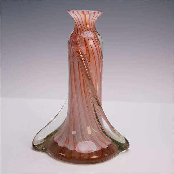Michele Luzoro French Glass Vase, Signed