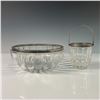 Image 1 : 2pc Vintage Glass and Chrome Bowls