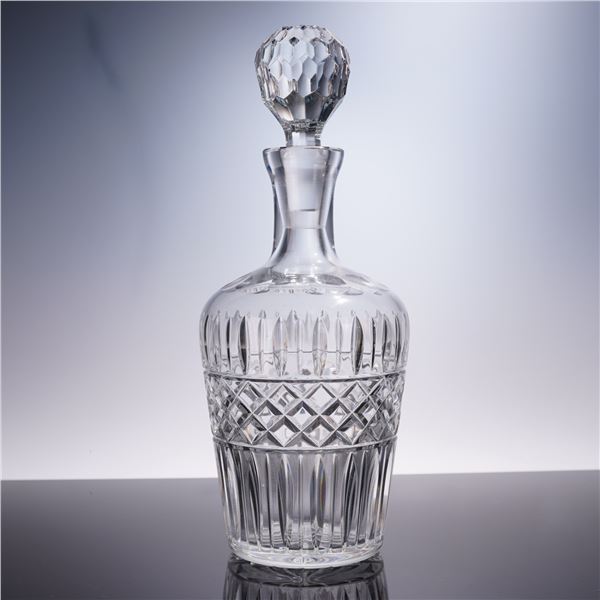 2pc Brilliant Cut Crystal Decanter with Faceted Stopper