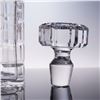 Image 3 : 2pc Geometric Cut Glass Decanter with Faceted Stopper