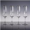 Image 2 : 4pc Martha Stewart Champagne Glass Set with Gold Rim