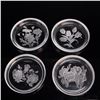 Image 2 : 4pc Val St Lambert Floral Coasters