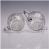 Image 6 : 3pc Cut Glass Creamer and Sugar Set with Sullivans Egg Paperweight