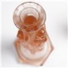 Image 4 : 2pc Pink Depression Glass Vanity Set with Draped Lady Holder