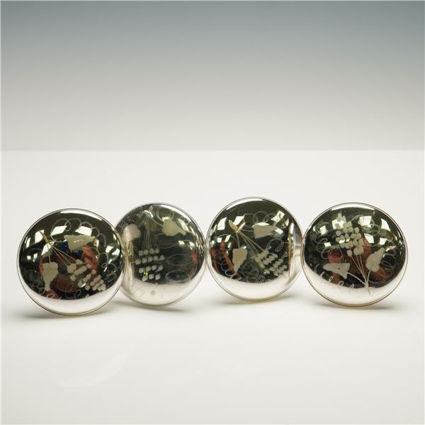 4pc Mercury Glass Grape Motif Curtain Tie Backs