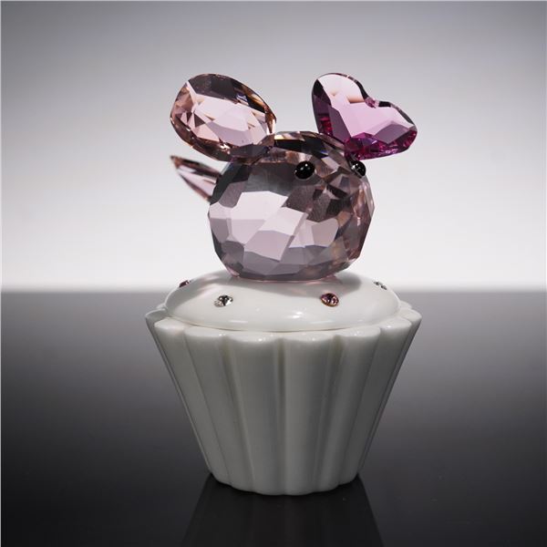 Swarovski Crystal Cupcake Box with Mouse Figurine