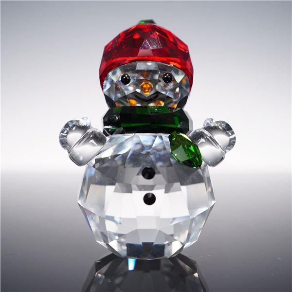 Swarovski Crystal Figurine, Snowman With Red Hat 5288205