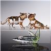 Image 1 : 3pc Swarovski Crystal 2010 SCS Tiger Figurines & Endangered Wildlife Plaque