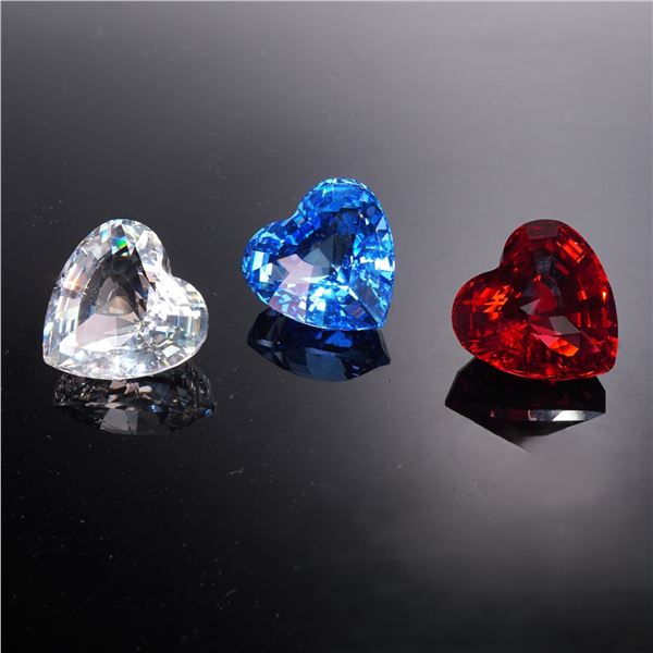3pc Swarovski Crystal Heart Figurines, 1996-1998 SCS Renewal Gifts