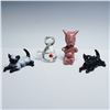 Image 1 : 4pc Rosenthal Porcelain and Glass Cat Figurines