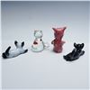 Image 2 : 4pc Rosenthal Porcelain and Glass Cat Figurines