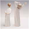 Image 2 : 2pc Lladro Porcelain Figurines, Boy Yawning and Boy Kissing