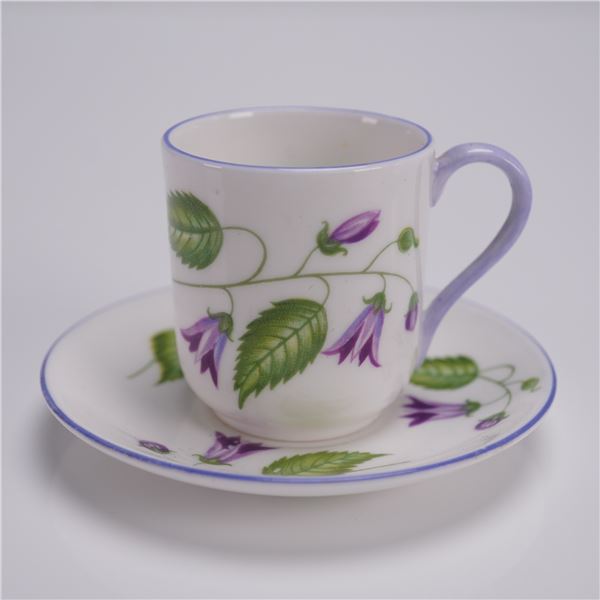 2pc Shelley Miniature Demitasse Cup and Saucer, Campanula