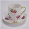 Image 1 : 2pc Shelley Miniature Demitasse Cup and Saucer, Yutoi Floral