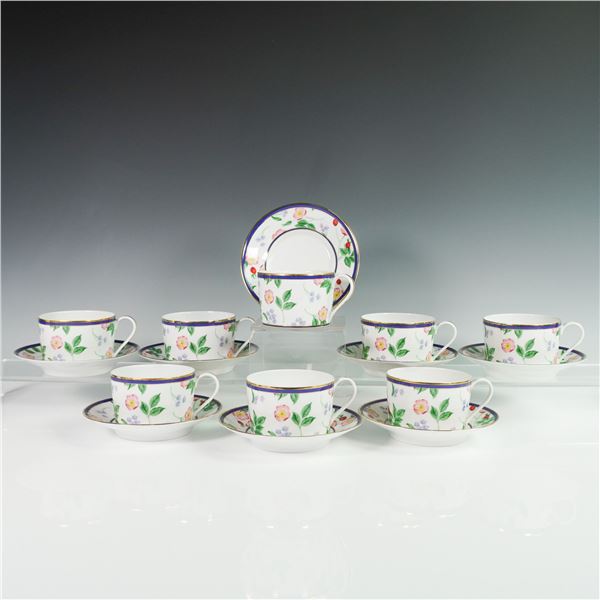 16pc Tiffany & Co. American Garden Limoges Cup and Saucer Set