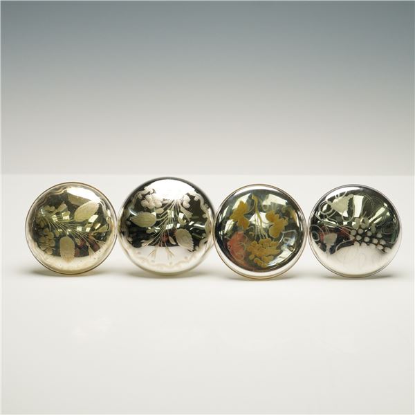 4pc Mercury Glass Grape and Floral Motif Curtain Tie Backs