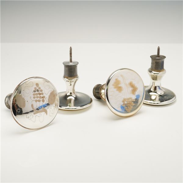 4pc Mercury Glass Grape Motif Curtain Tie Backs