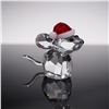Image 1 : Swarovski Crystal Figurine, Mouse with Santa's Hat