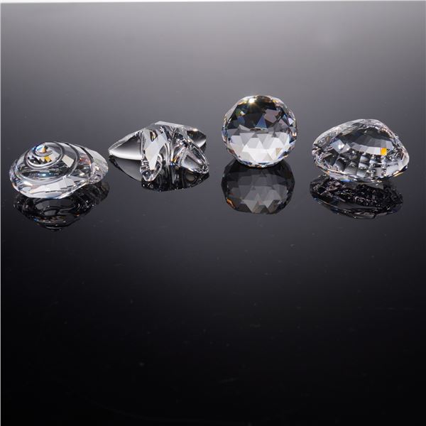 4pc Swarovski Crystal Figurines and Paperweight