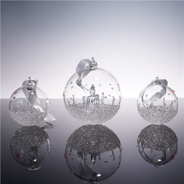 3pc Swarovski Crystal Christmas Ball Ornaments 2017