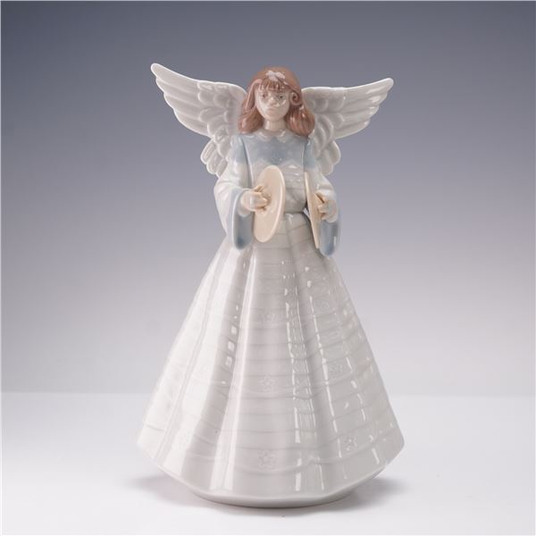 Lladro Porcelain Tree Topper Figurine, Angelic Cymbalist 1005876