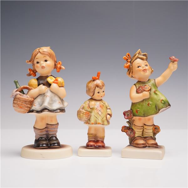 3pc Goebel Hummel Figurines- I Bought You A Gift, Little Visitor & Spring