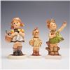 Image 1 : 3pc Goebel Hummel Figurines- I Bought You A Gift, Little Visitor & Spring
