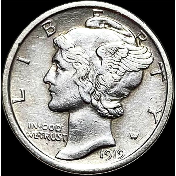 1919-D Mercury Dime CLOSE UNC