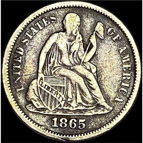 1865-S Silver Seated Liberty Dime LIGHTLY  CIRCULATED