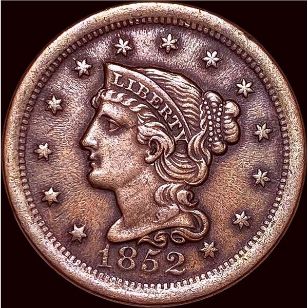 1852 Braided Hair Large Cent CLOSELY  UNCIRCULATED