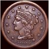 Image 1 : 1854 Braided Hair Large Cent CLOSELY  UNCIRCULATED