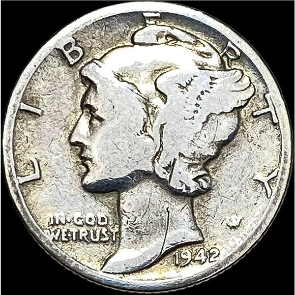 1942/1-D Mercury Dime LIGHT CIRC