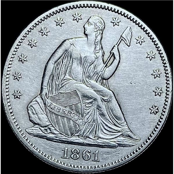 1861 Seated Liberty Half Dollar CHOICE AU