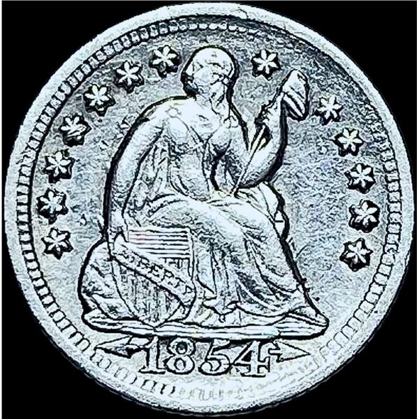1854-O Seated Liberty Half Dime CHOICE AU