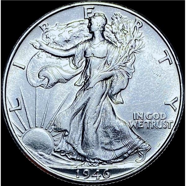 1946 Double Die REV Walking Half Dollar CHOICE BU