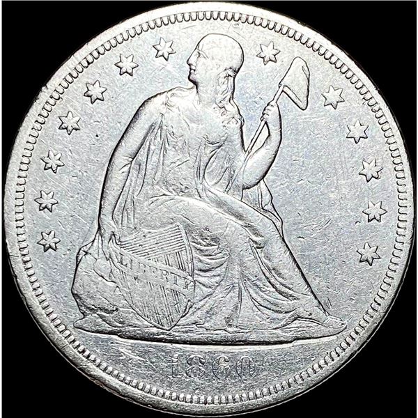 1860-O Silver Seated Liberty Dollar LIGHTLY  CIRCULATED