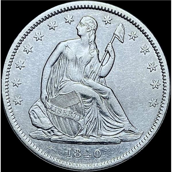1840 Seated Liberty Silver Half Dollar CHOICE  AU