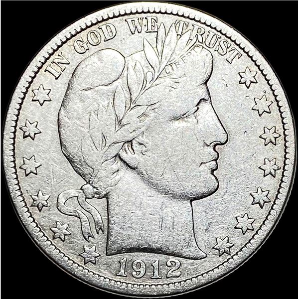 1912-S Silver Barber Half Dollar NICELY  CIRCULATED