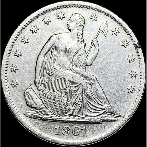 1861-S Seated Liberty Half Dollar CLOSELY  UNCIRCULATED