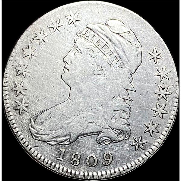 1809 Capped Bust Half Dollar LIGHTLY  CIRCULATED